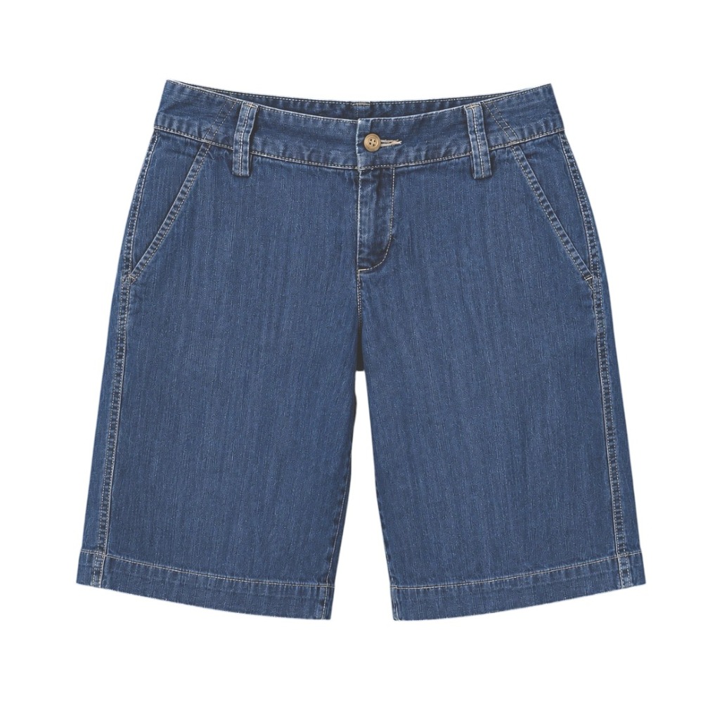 EDDIE BAUER Soft Denim Bermuda Shorts TROUSER STYLE Slash Pockets CLASSY! sz 10